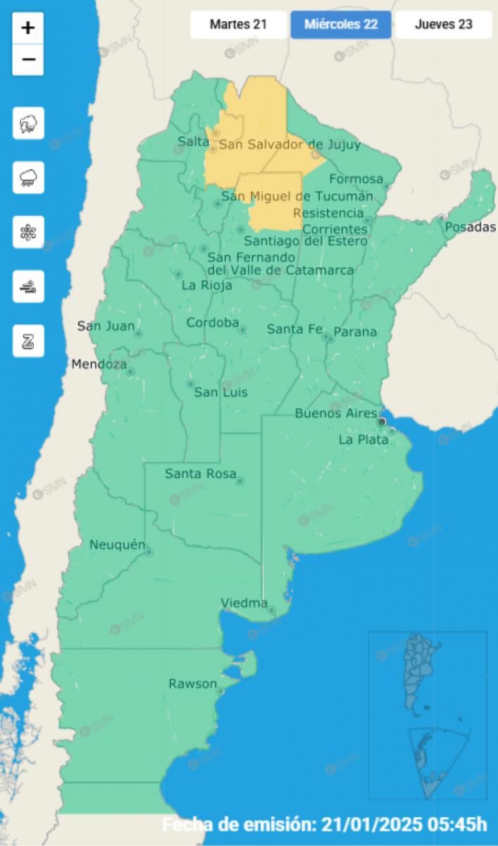 Alerta meteorológica en el norte del país: las cuatro provincias con riesgo de tormentas