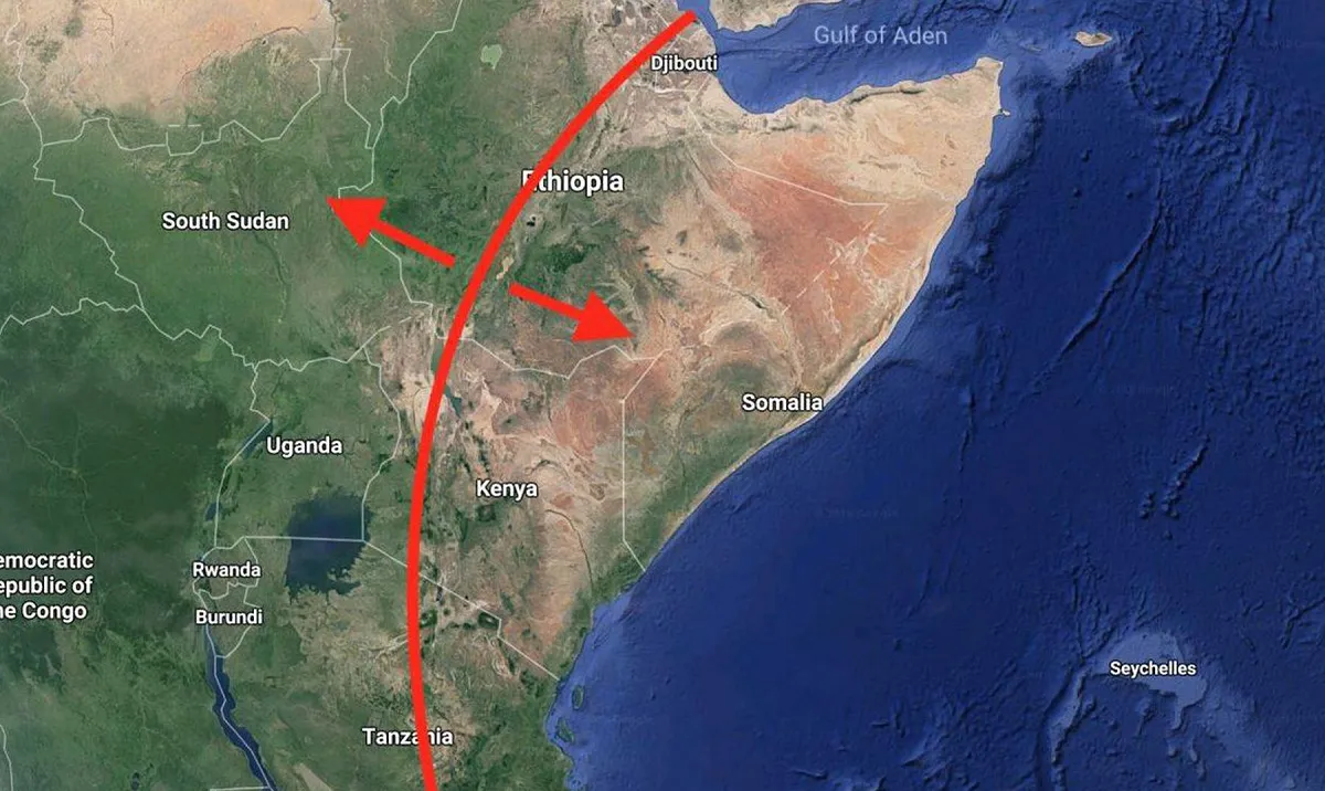 África se está desintegrando y podría dividirse en dos por una fractura tectónica que avanza rápidamente