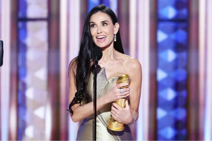 Demi Moore, la ganadora del Golden Globe.