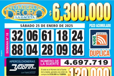 Los Números de Oro de LA GACETA del 25 de enero de 2025