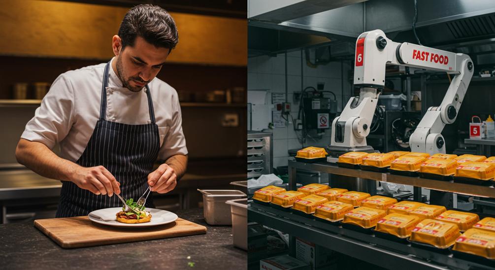 ImageFX: Un cocinero auténtico versus una robot cocinero.