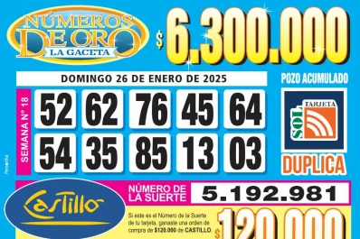 Los Números de Oro de LA GACETA del 26 de enero de 2025