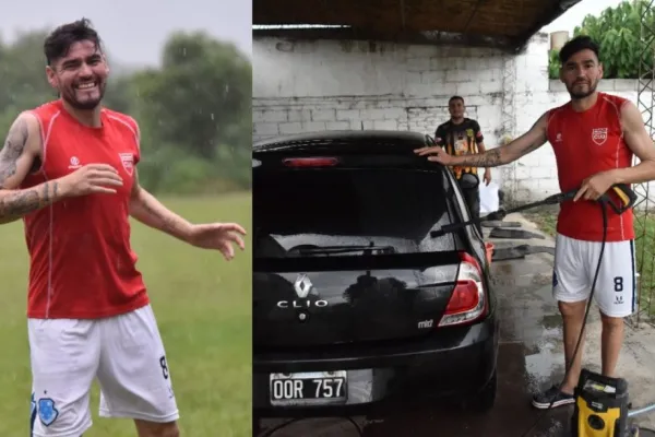 Matías Camisay, el jugador de Santa Ana que muestra su habilidad con la pelota y con la hidrolavadora