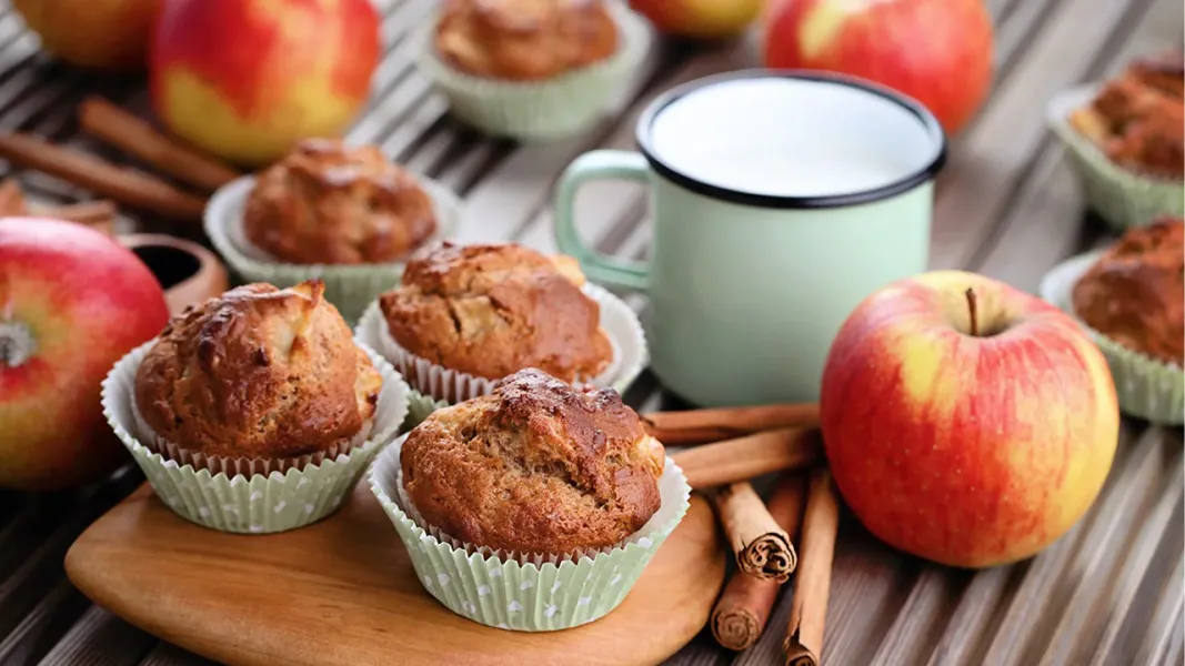 Muffins de avena y manzana.