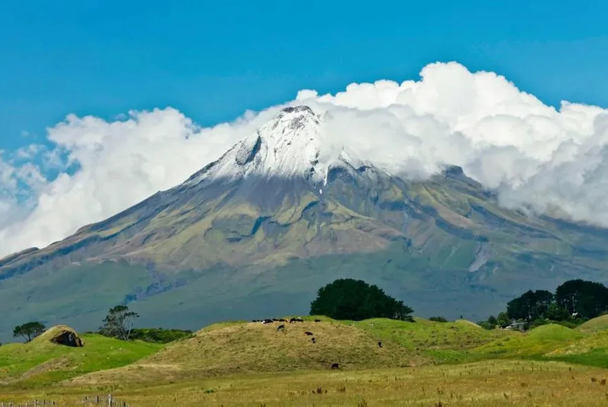 El monte Taranaki se considera sagrado y un antepasado del pueblo maorí local. Getty Images