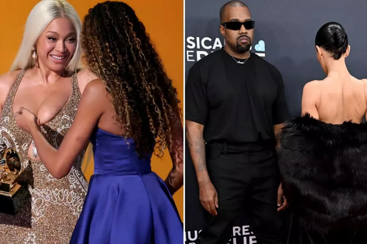 Byeoncé, Kanye West y Bianca Censori en los Grammy Awards