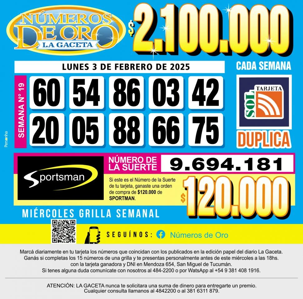 Los Números de Oro de LA GACETA