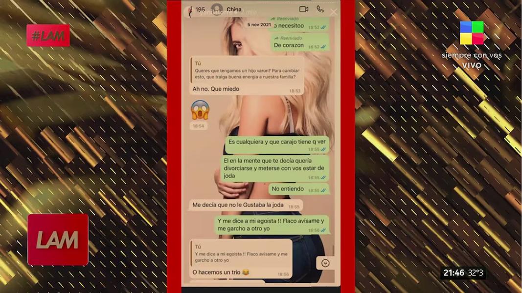 Yanina Latorre filtró los chats de Wanda Nara con la China Suárez.