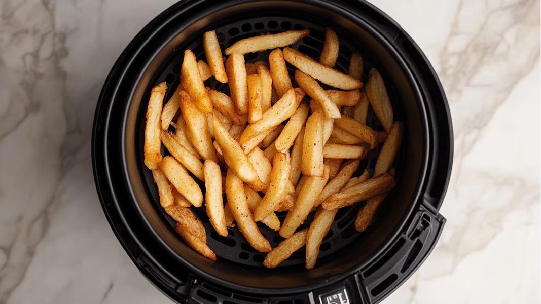 La air fryer reduce la cantidad de aceite utilizado, disminuyendo calorías y grasas saturadas en las papas fritas