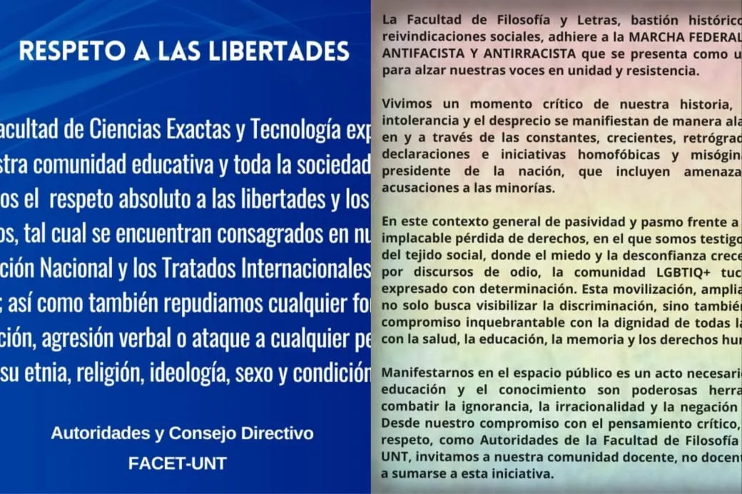 REPERCUSIONES DEL DISCURSO. El presidente Javier Milei se presentó en Suiza y sus palabras tuvieron muchas reacciones, entre ellas de dos facultades de la UNT. / CAPTURA DE PANTALLA.