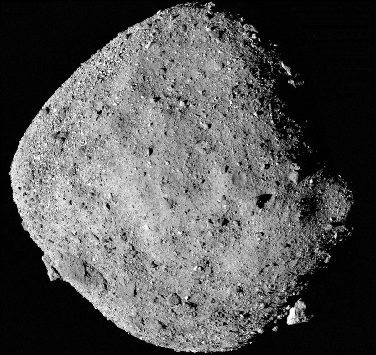 El asteroide Bennu, en una imagen que compartió la NASA.