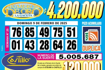 Los Números de Oro de LA GACETA del 9 de febrero de 2025