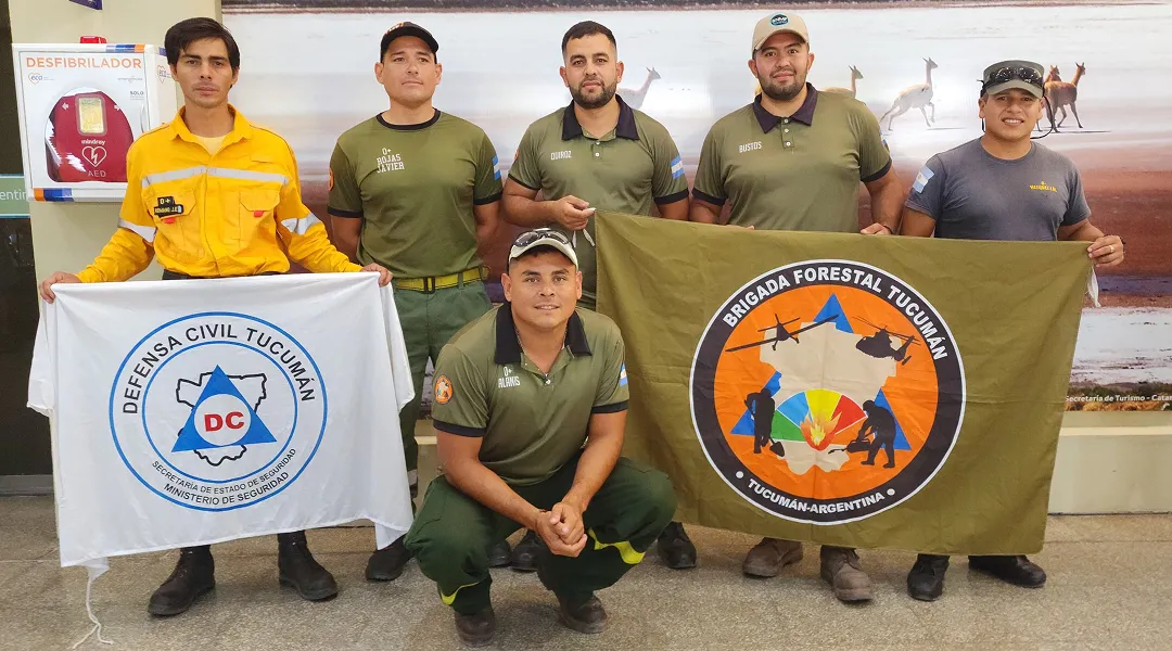 Seis tucumanos trabajan en los operativos para combatir los incendios en la Patagonia.