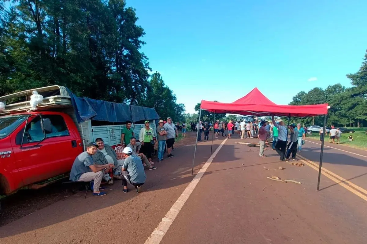 Protesta de los productores de yerba mate en Misiones. EL TERRITORIO