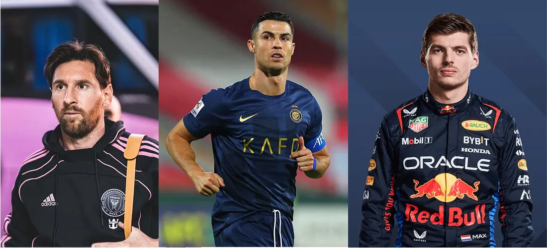 Lionel Messi, Cristiano Ronaldo y Max Verstappen son algunos de los deportistas incluídos en la lista