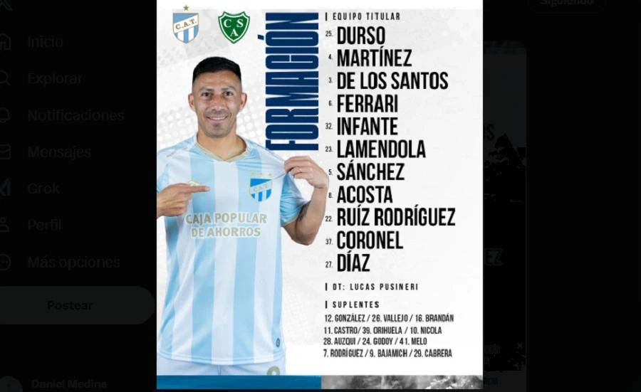 Los titulares de Atlético Tucumán