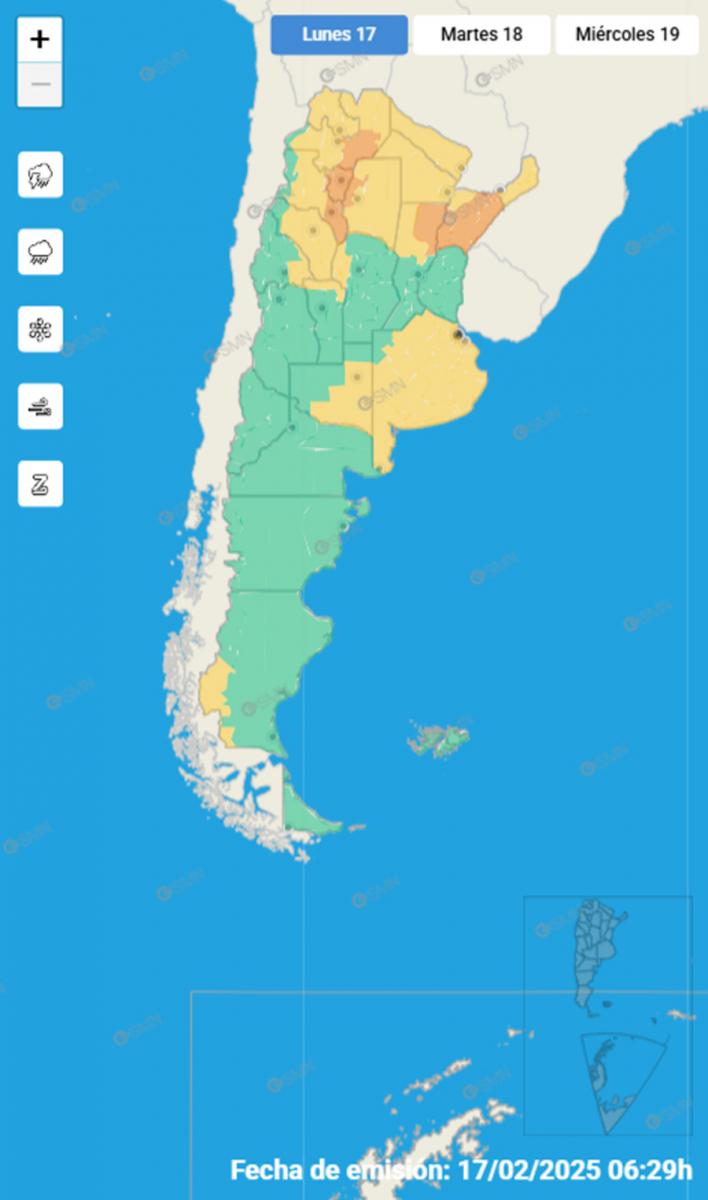 Cinco provincias del norte bajo alerta meteorológica naranja por tormentas: ¿cuáles son?