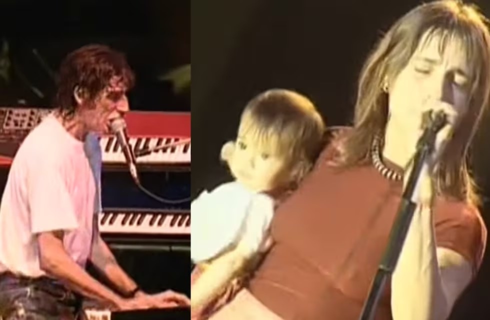 Hilda actuó con Charly y con su hija Mía bebe, en brazos, hace 25 años.