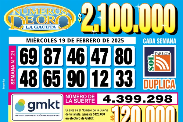 Los Números de Oro de LA GACETA del 19 de abril de 2023