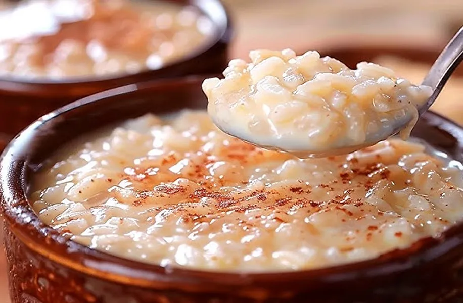 El arroz con leche puede llevar canela o dulce de leche a gusto.