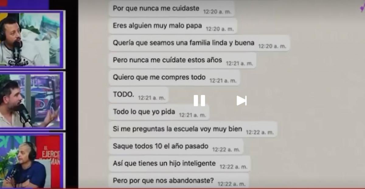 Los chats del supuesto hijo de Ángel de Brito