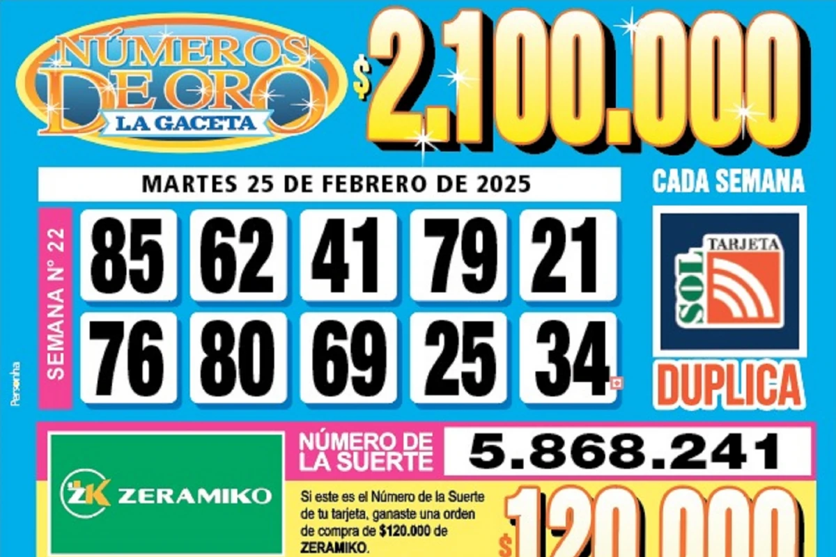 Los Números de Oro de LA GACETA del 25 de febrero de 2025