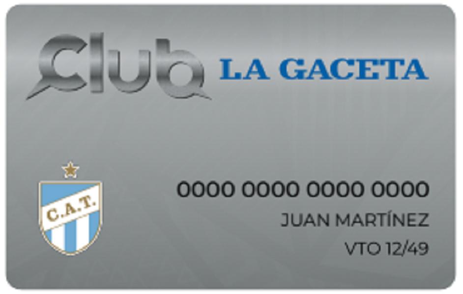 TARJETA. Así será la credencial de CLUB LA GACETA que recibirán los socios de Atlético Tucumán.