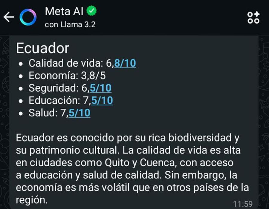 ECUADOR. / CAPTURA DE PANTALLA