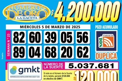 Los Números de Oro de LA GACETA del 5 de marzo de 2025