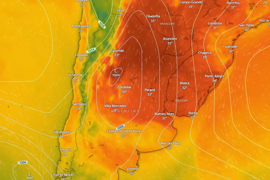 Alerta roja por calor en el norte, y amarilla por tormentas en el centro del país