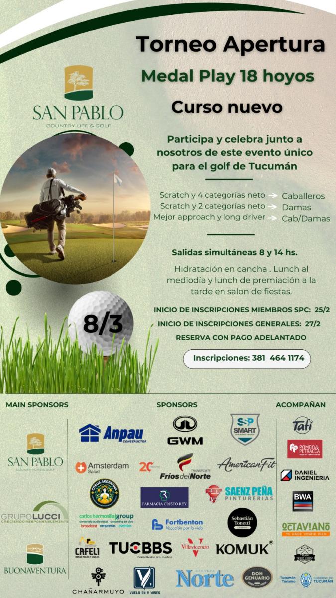 Sábado a puro golf en San Pablo gracias al torneo Apertura 2025