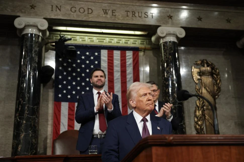 MENSAJE. Por primera vez desde que asumió, Trump se dirigió al Congreso de Estados Unidos, el martes.