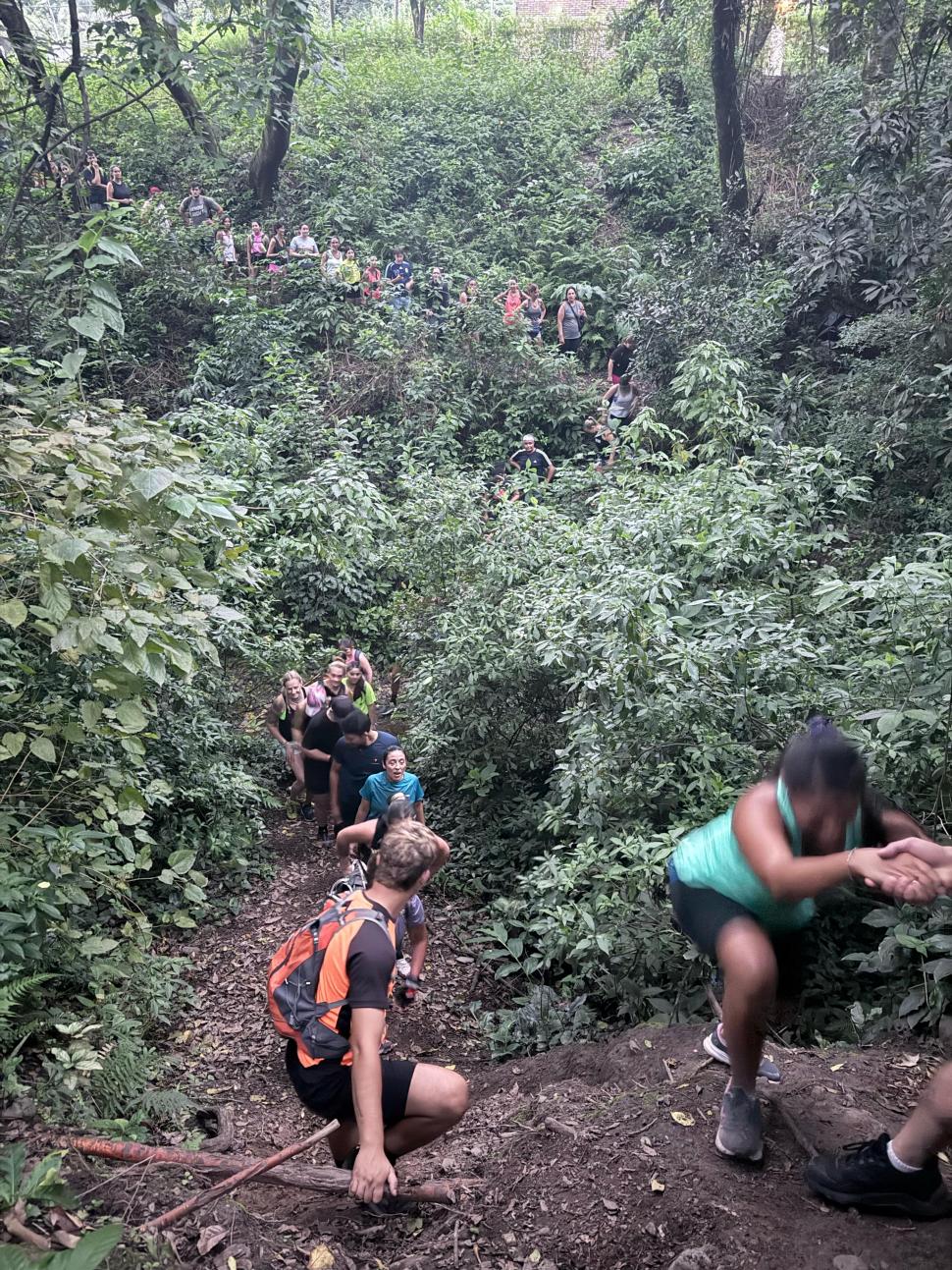 EN LAS YUNGAS. Los guías asisten al grupo durante el recorrido.