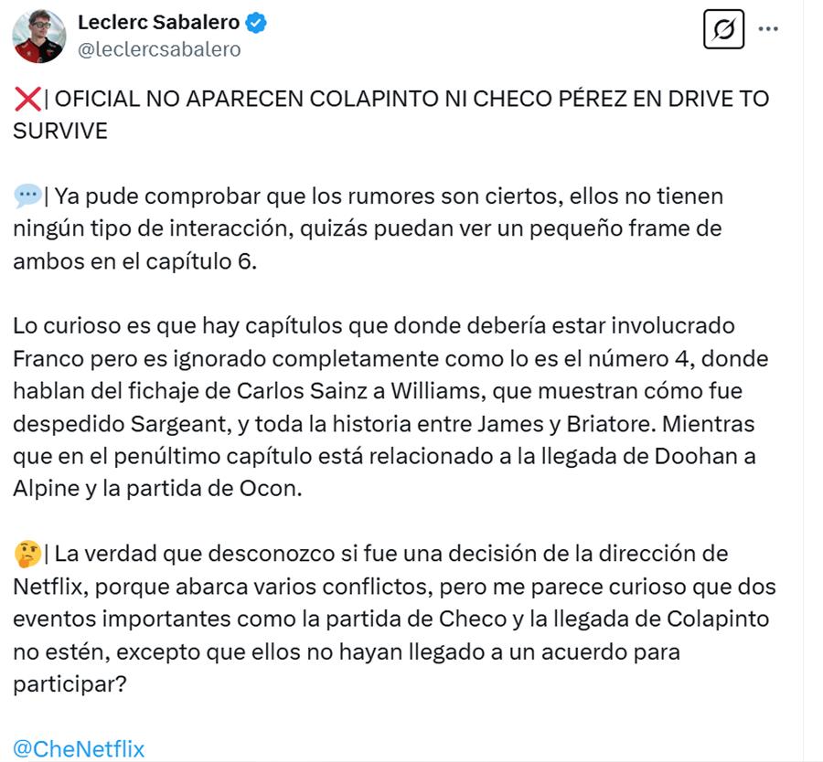 ¿Netflix ocultó a Colapinto en Drive to Survive? La decepción de los argentinos en redes sociales