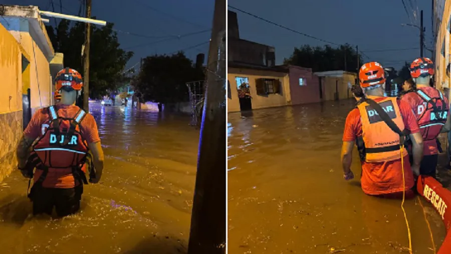 Intensas lluvias en Córdoba: calles anegadas, casas inundadas y una policía herida