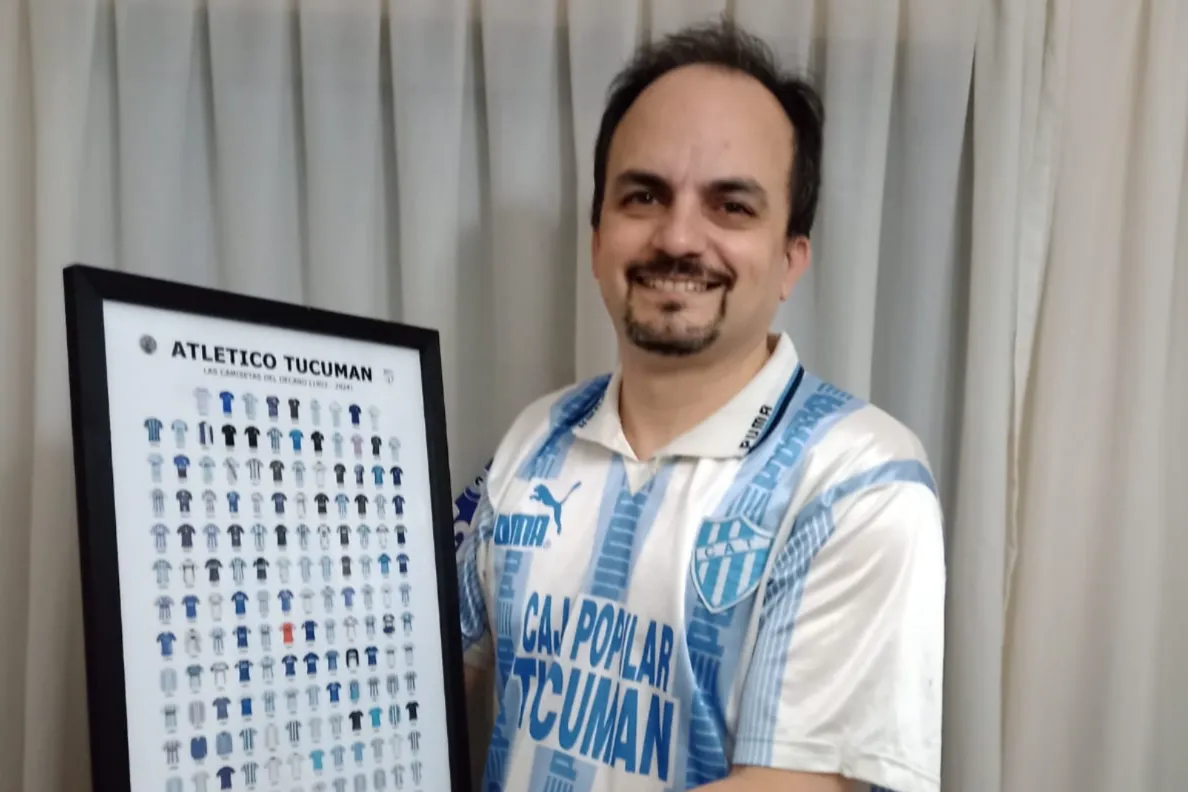 Un socio dedicado: Lampasona sintetizó parte de la historia de Atlético Tucumán en un cuadro