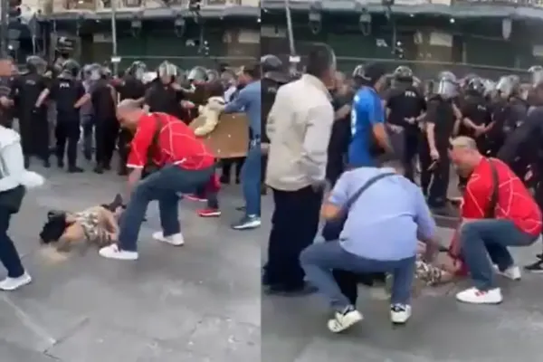 Marcha en el Congreso: un policía golpeó a una jubilada y la dejó inconsciente