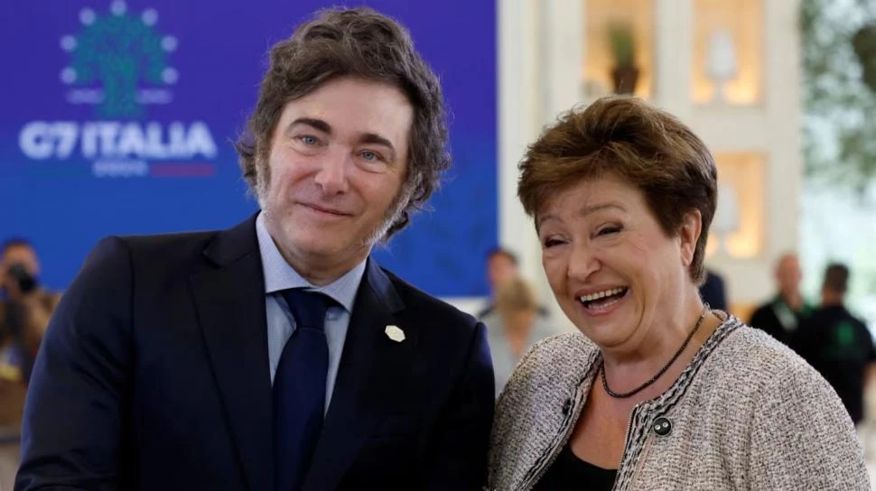 Javier Milei, la directora del FMI, Kristalina Georgieva, y un posible acuerdo.