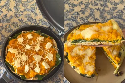 Delicia casera: tarta doble relleno, sin harinas y con masa de pollo