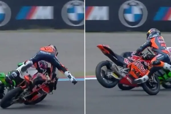 El tobillo izquierdo, la principal zona afectada en Perrone tras la aparatosa caída que lo sacó de carrera