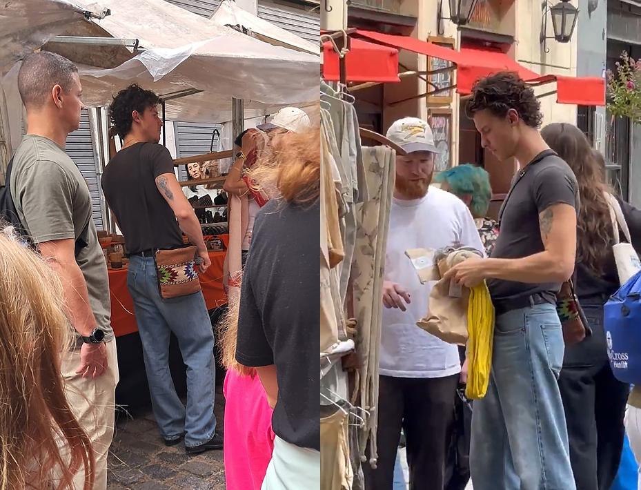 Shawn Mendes paseó como cualquier turista por el mercado de San Telmo.