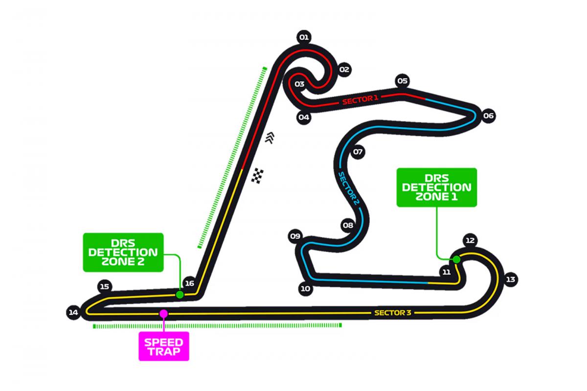 Así es el circuito del GP de China. 