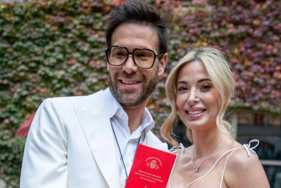 OTROS TIEMPOS. Cirio y Piccirillo cuando dieron el sí en mayo pasado.