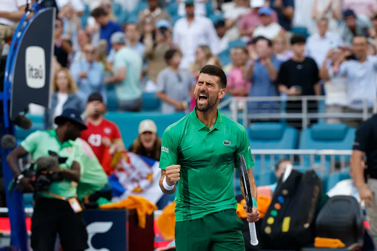 Novak Djokovic clasificó a la final del Masters 1000 de Miami y está a un paso de los 100 títulos