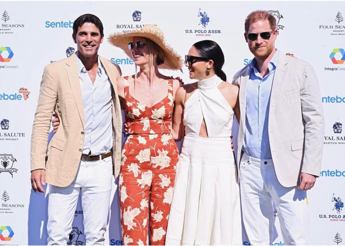 Nacho Figueras, Delfina Blaquier, Meghan Markle y el príncipe Harry.