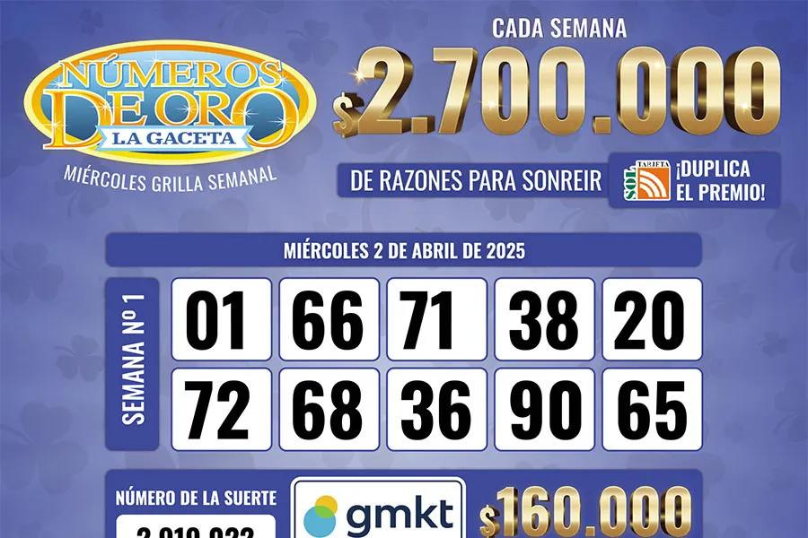 Los Números de Oro de LA GACETA del 2 de abril de 2025