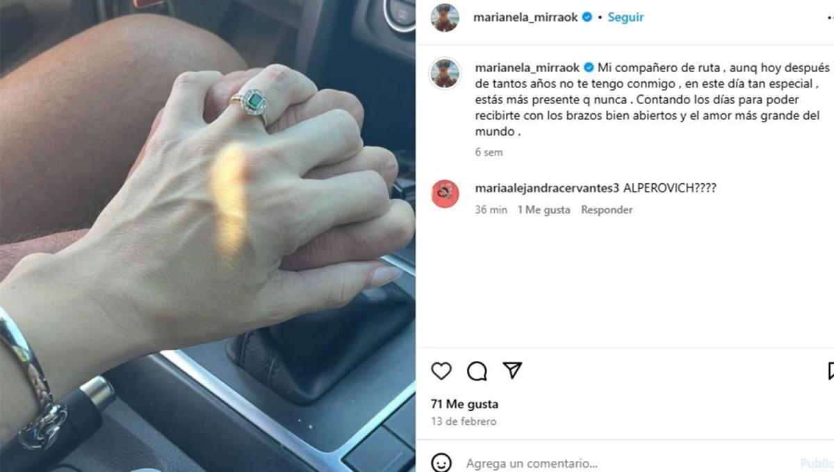 DE LA MANO. Una foto publicada por Mirra dicada a su compañero de ruta, en el Día de los Enamorados.