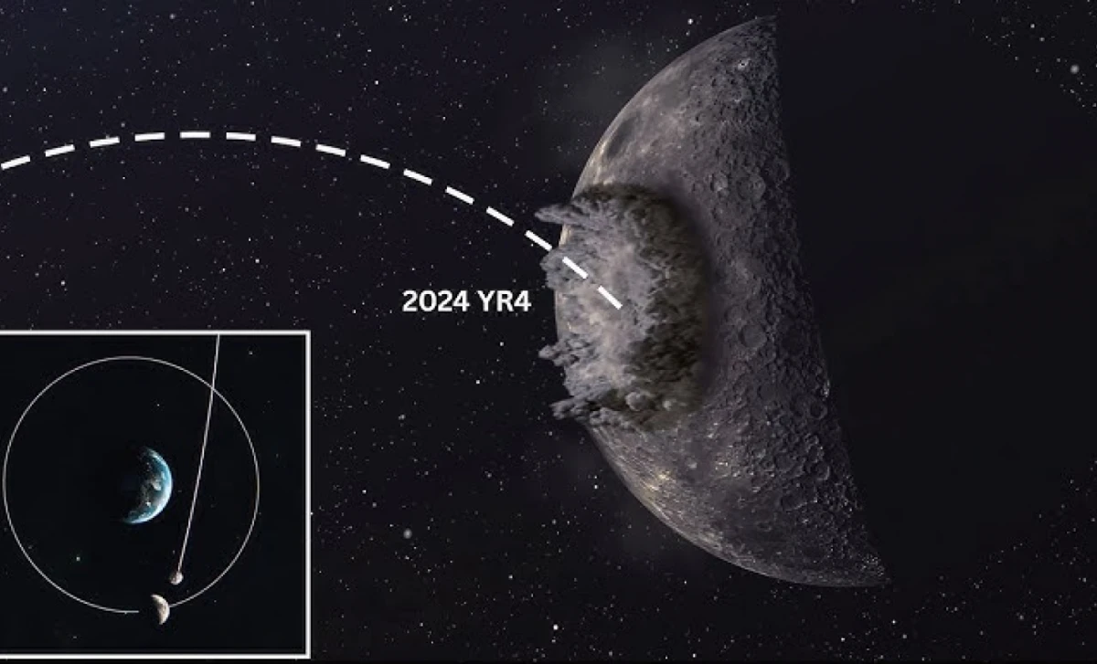 Aunque la Tierra está a salvo, los científicos ahora creen que hay un 4% de probabilidad de que el asteroide impacte la Luna el 22 de diciembre de 2032. Imagen: Territory Space