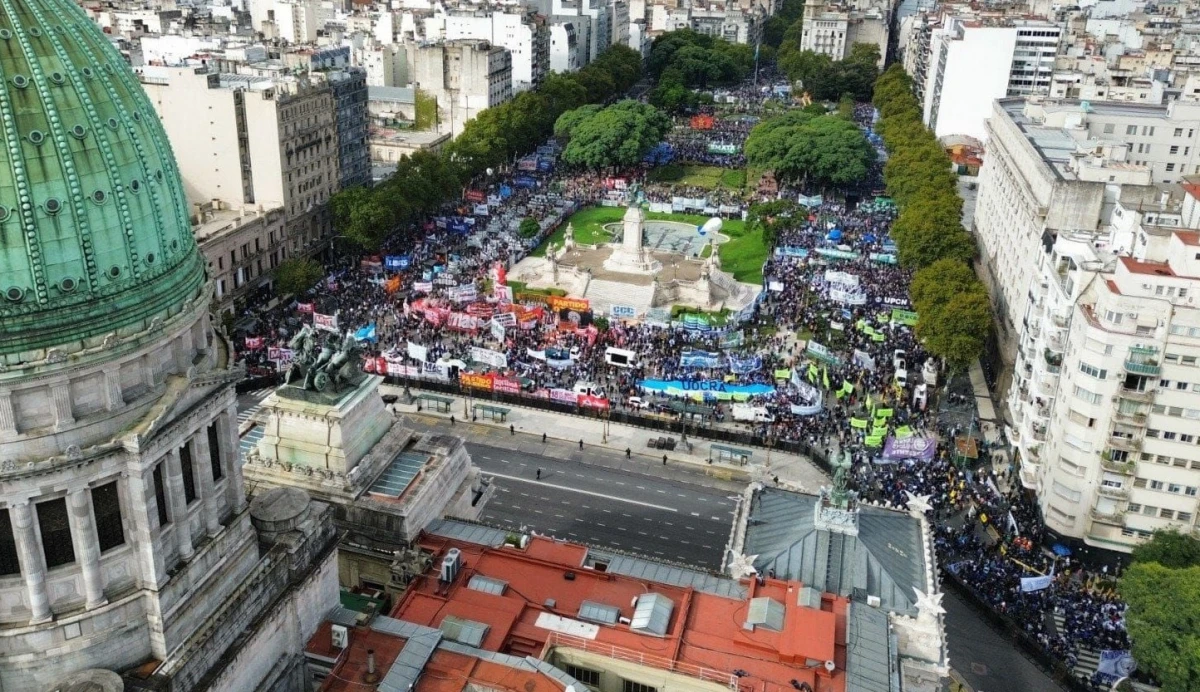 Última marcha de la CGT. FOTO X @cgtoficialok