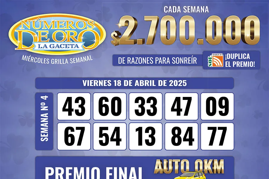 Los Números de Oro de LA GACETA del 17 de abril de 2025